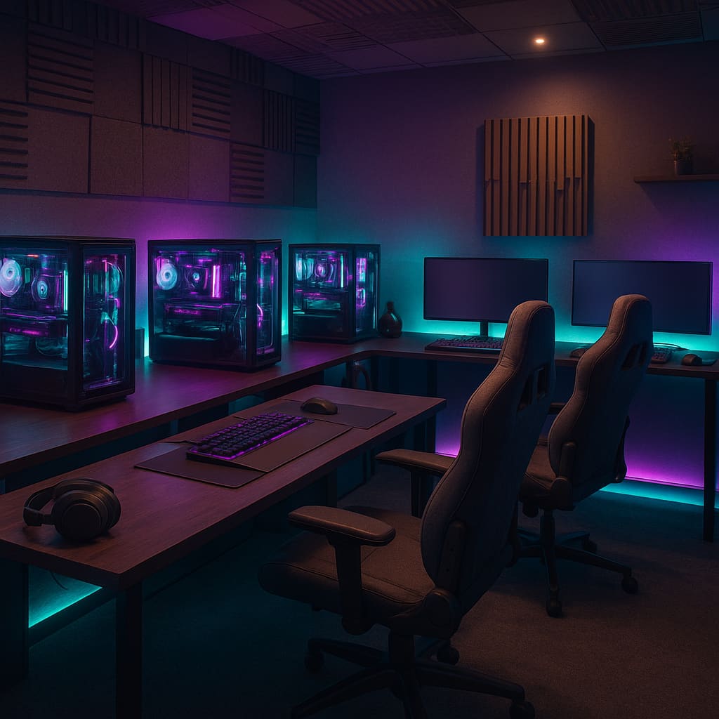 Soukromá herní místnost pro skupinu hráčů